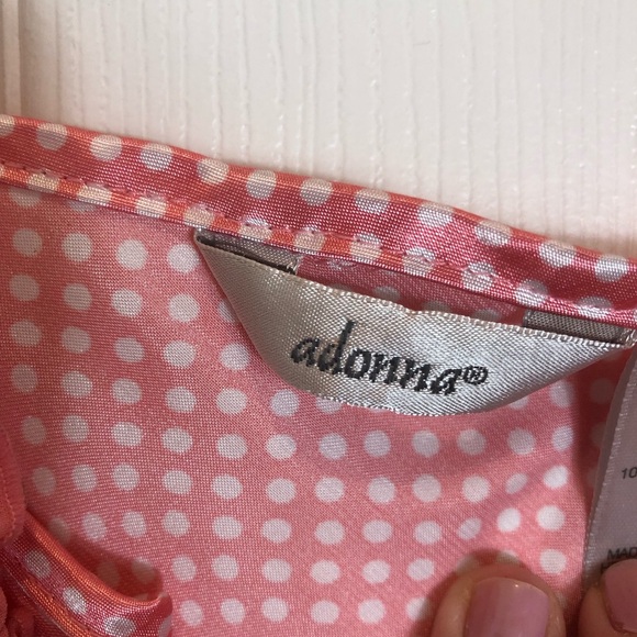 Adonna Pink and White Polka Dot Slip Dress Size Medium - Picture 5 of 9